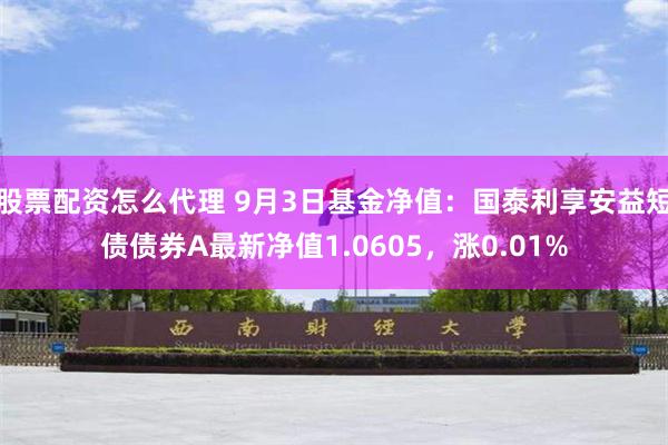 股票配资怎么代理 9月3日基金净值：国泰利享安益短债债券A最新净值1.0605，涨0.01%