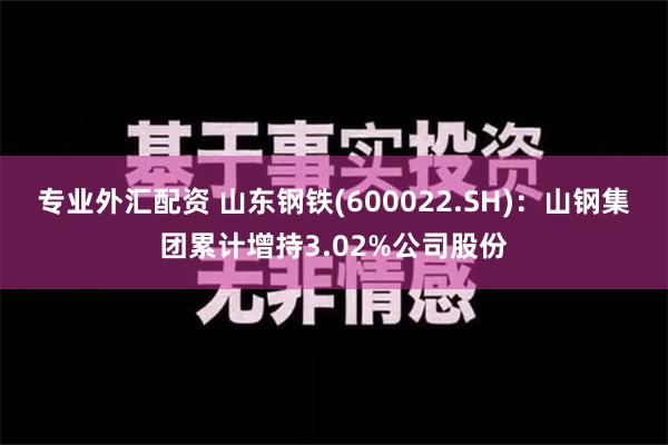 专业外汇配资 山东钢铁(600022.SH)：山钢集团累计增持3.02%公司股份