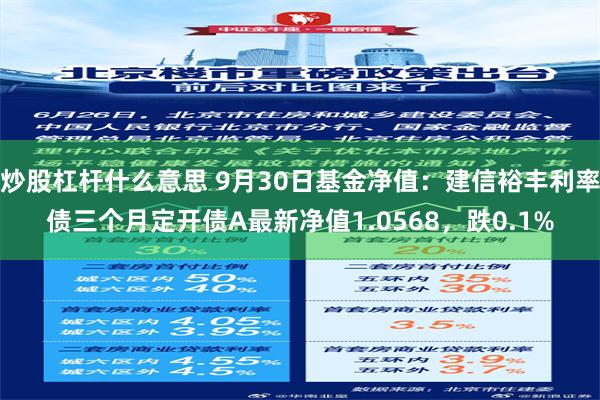 炒股杠杆什么意思 9月30日基金净值：建信裕丰利率债三个月定开债A最新净值1.0568，跌0.1%