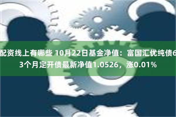 配资线上有哪些 10月22日基金净值：富国汇优纯债63个月定开债最新净值1.0526，涨0.01%