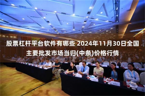 股票杠杆平台软件有哪些 2024年11月30日全国主要批发市场当归(中条)价格行情