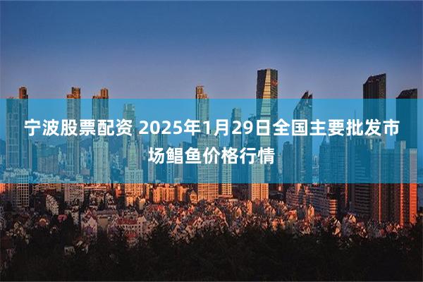 宁波股票配资 2025年1月29日全国主要批发市场鲳鱼价格行情